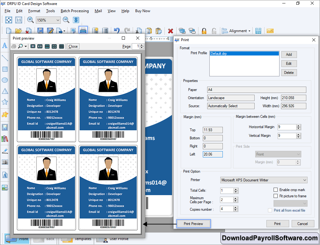 ID card maker software design photo student faculty identity security ...